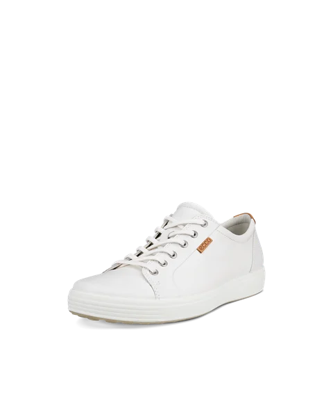 ECCO® Soft 7 sneakers i læder til herrer - Hvid - M