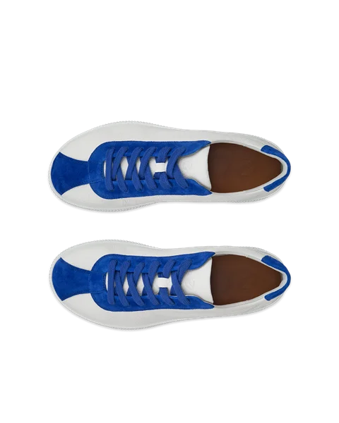 Men's ECCO® Soft Zero Leather Trainer - White - Top_Left_Pair