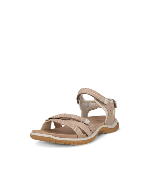 ECCO® Offroad Roam Dames nubuck sandaal met twee bandjes - Beige - M