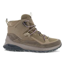 Damskie nubukowe wodoodporne buty trekkingowe ECCO® ULT-TRN Mid - Beżowy - Outside