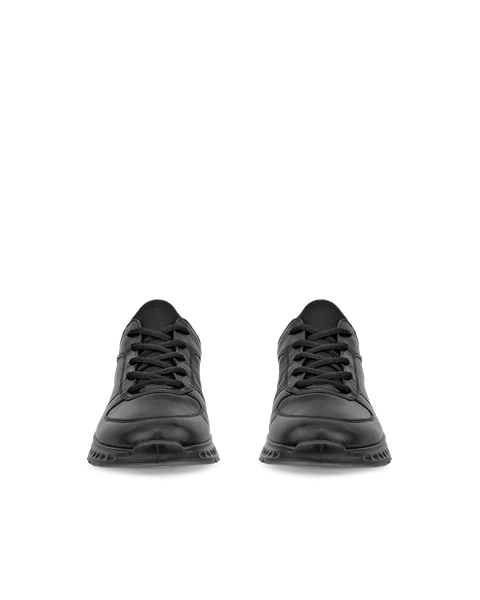 Women's ECCO® Exostride Leather Gore-Tex Outdoor Trainer - Black - Front_Pair