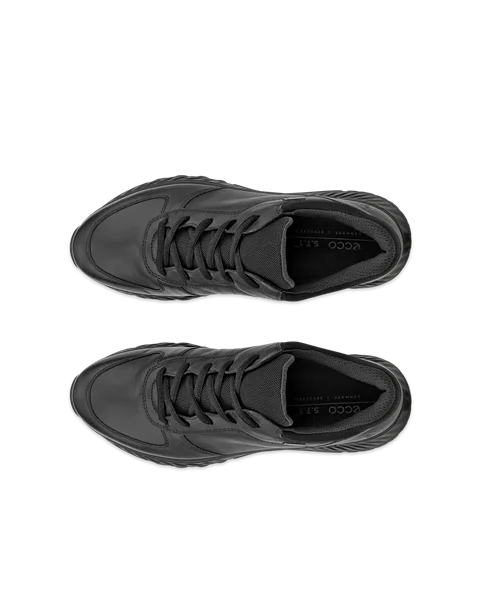 Women's ECCO® Exostride Leather Gore-Tex Outdoor Trainer - Black - Top_Left_Pair