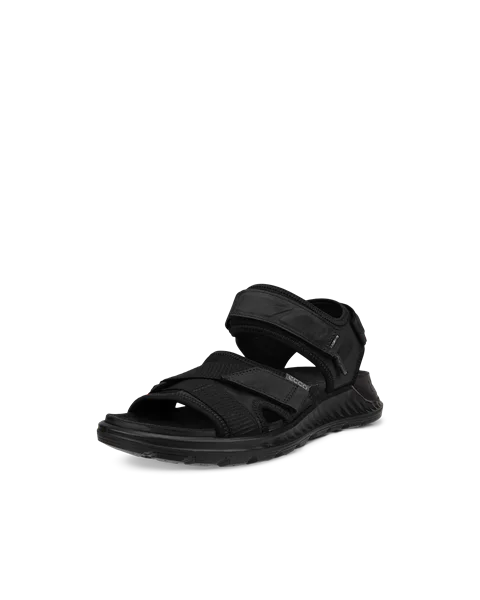Men's ECCO® Exowrap Nubuck Sandal - Black - M