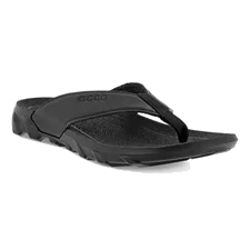 Unisex ECCO® MX Flipsider Leather Flip Flop - Black - Main