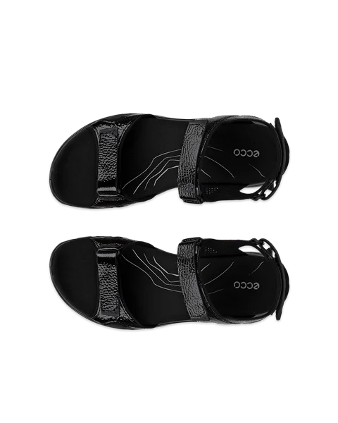 Women's ECCO® Offroad Leather Hiking Sandal - Black - Top_Left_Pair