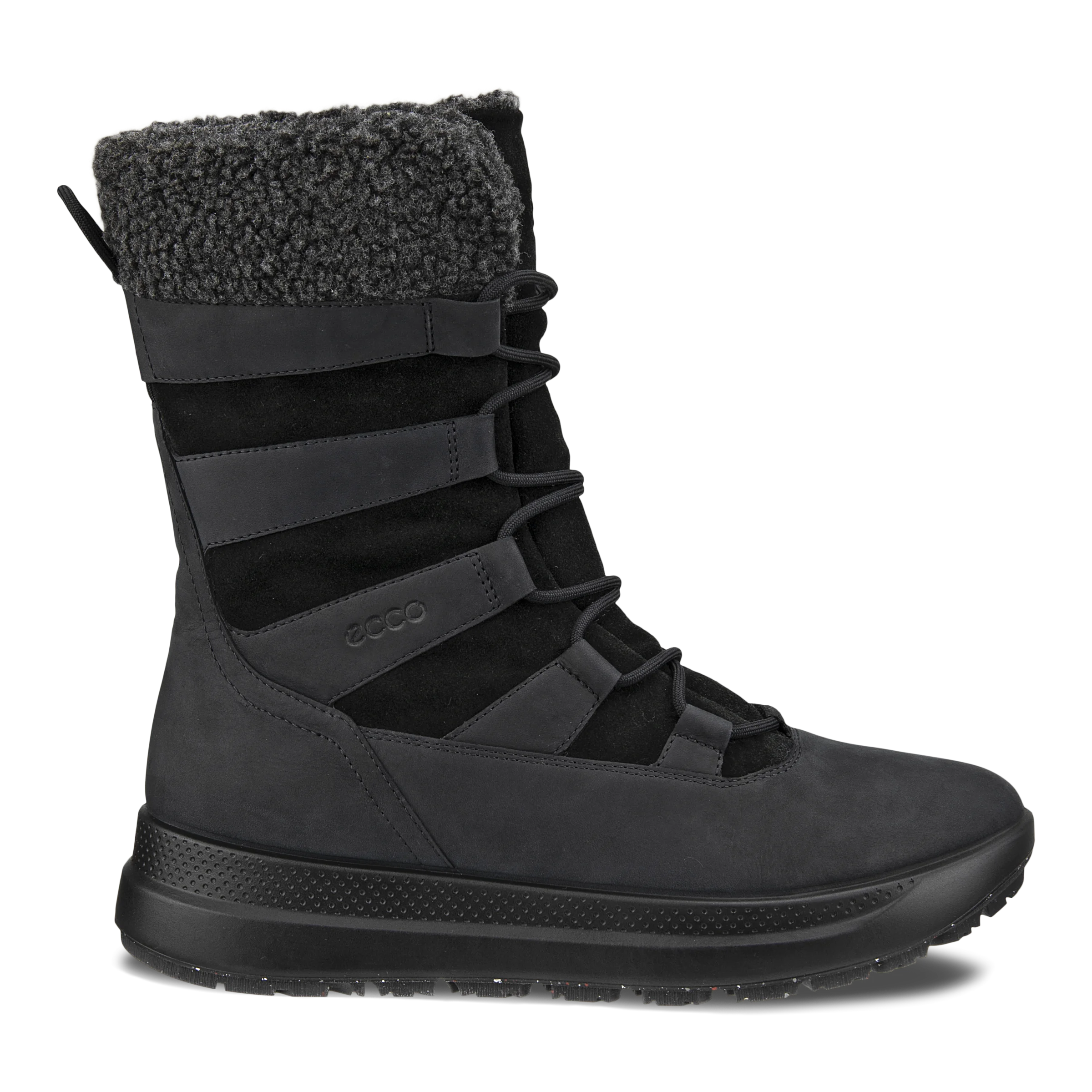 ECCO Solice Dames waterdichte winterlaars van nubuck Zwart Size: 35 (UK 2.5-3)