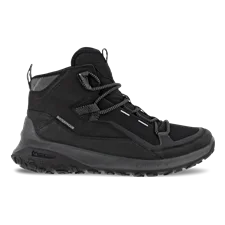 Męskie nubukowe wodoodporne buty trekkingowe ECCO® ULT-TRN Mid - Czarny - Outside