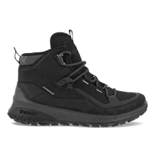 Damskie nubukowe wodoodporne buty trekkingowe ECCO® ULT-TRN Mid - Czarny - Outside