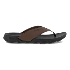 Unisex ECCO® MX Flipsider Leather Flip Flop - Brown - Outside