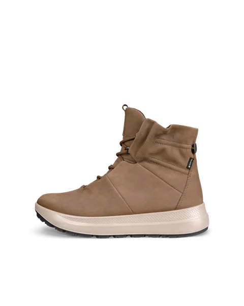 Women's ECCO® Solice Nubuck Gore-Tex Mid-Cut Outdoor Boot - Brown - O