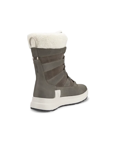 Damskie nubukowe buty zimowe ECCO® Solice - Brązowy - B