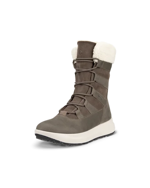 Damskie nubukowe buty zimowe ECCO® Solice - Brązowy - M