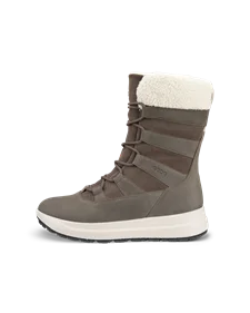 Damskie nubukowe buty zimowe ECCO® Solice - Brązowy - O