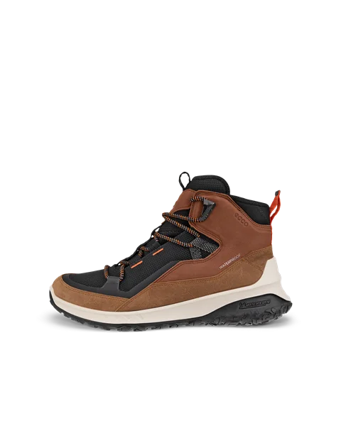 Męskie nubukowe wodoodporne buty trekkingowe ECCO® ULT-TRN Mid - Brązowy - O