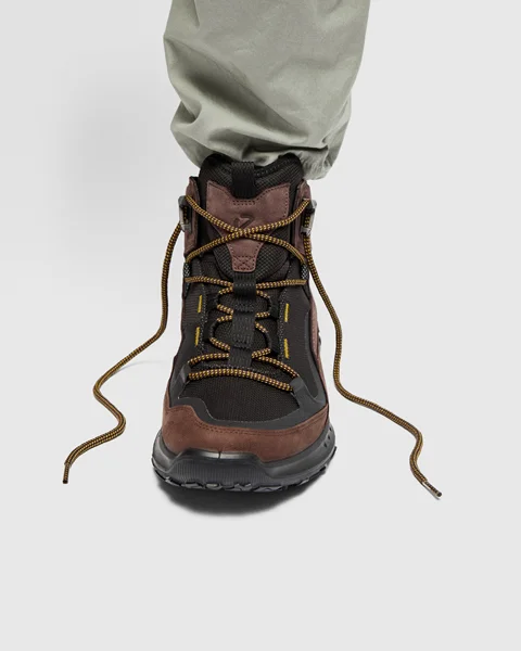 Men's ECCO® ULT-TRN Nubuck Waterproof Hiking Boot - Brown - Lifestyle_Image_1