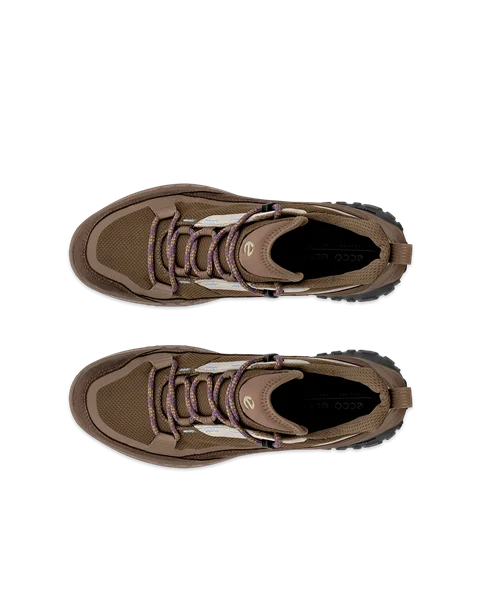 Women's ECCO® ULT-TRN Low Nubuck Waterproof Hiking Shoe - Brown - Top_Left_Pair