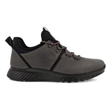 Men's ECCO Exostride Leather Outdoor Trainer - Grey - Outside