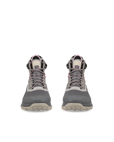 Women's ECCO® ULT-TRN Nubuck Waterproof Hiking Boot - Grey - Front_Pair