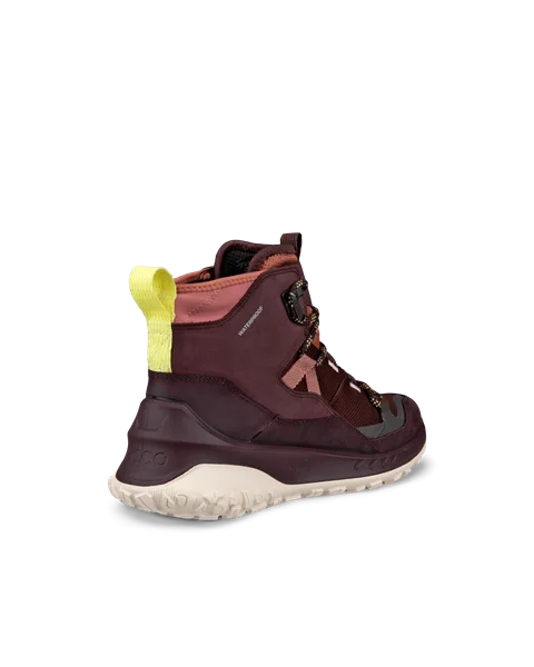 Damskie nubukowe wodoodporne buty trekkingowe ECCO® ULT-TRN - Fioletowy - B