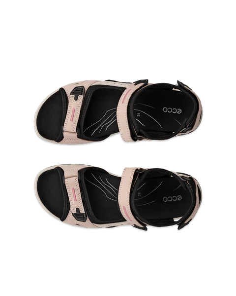 Women's ECCO® Offroad Nubuck Hiking Sandal - Pink - Top_Left_Pair