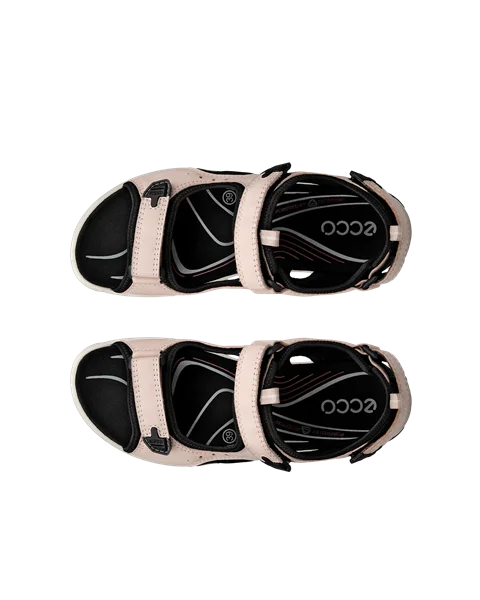 Women's ECCO® Offroad Nubuck Hiking Sandal - Pink - Top_Left_Pair