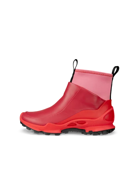 Women's ECCO® Biom C-Trail Leather Mid-Cut Boot - Red - O