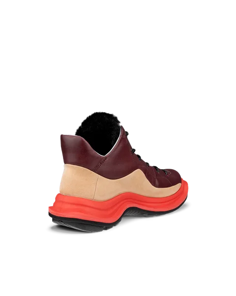 Women's ECCO® Offroad Leather Lace-Up Boot - Red - B