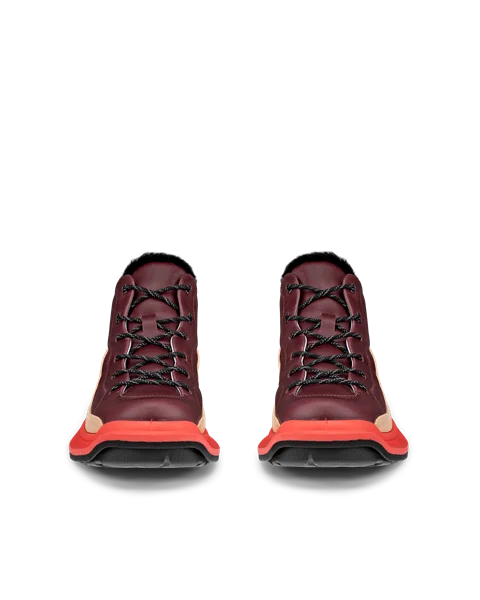 Women's ECCO® Offroad Leather Lace-Up Boot - Red - Front_Pair