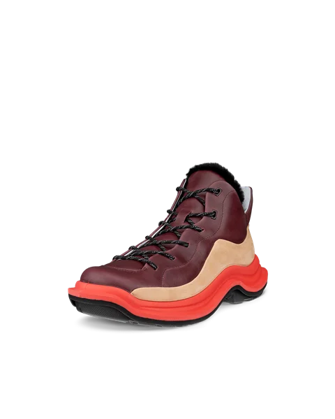 Women's ECCO® Offroad Leather Lace-Up Boot - Red - M