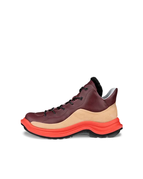 Women's ECCO® Offroad Leather Lace-Up Boot - Red - O