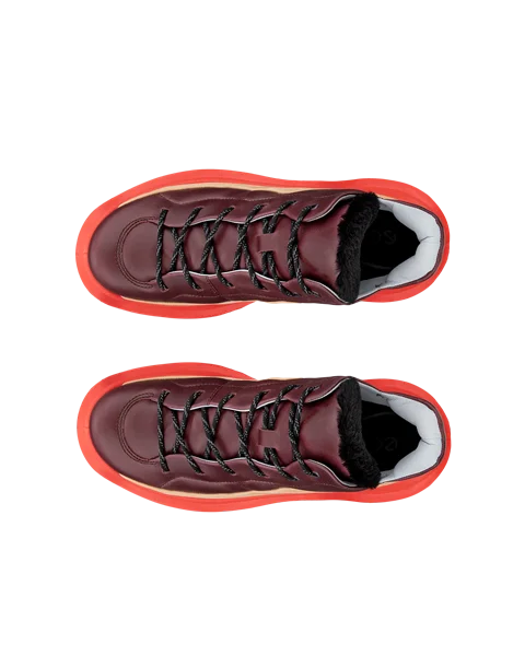 Women's ECCO® Offroad Leather Lace-Up Boot - Red - Top_Left_Pair