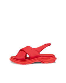 Ženski usnjeni pohodniški sandal ECCO® Offroad - rdeča - O