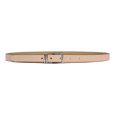 Women's ECCO® Leather Belt - Beige - Main