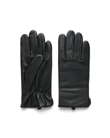 Men's ECCO® Leather Gloves - Black - M