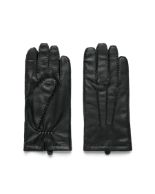 Men's ECCO® Leather Gloves - Black - M
