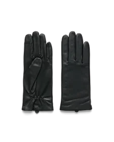 Dámske kožené rukavice ECCO® - Čierna - M