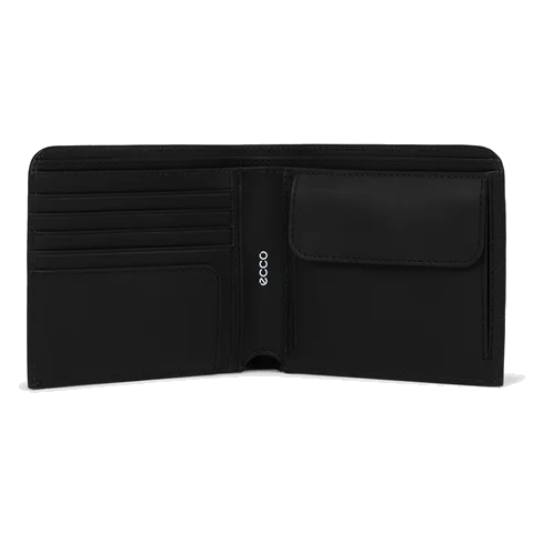 Skórzany portfel ECCO® - Czarny - Front