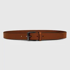 Men's ECCO® Leather Formal Adjustable Belt - Brown - Main