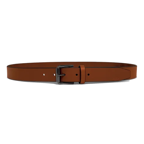 Men's ECCO® Leather Formal Adjustable Belt - Brown - Main