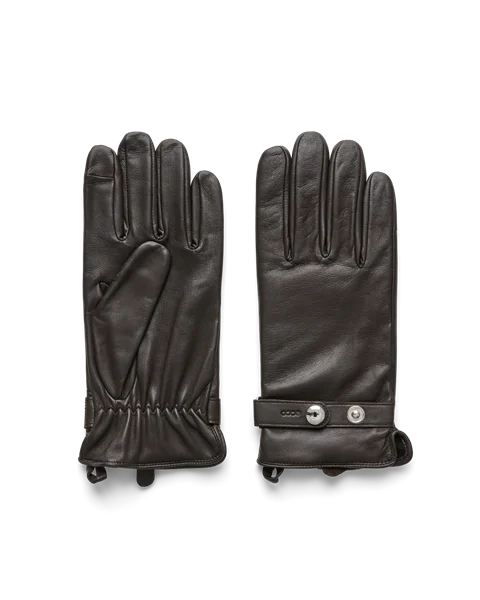 Men's ECCO® Gloves Leather Gloves - Brown - M