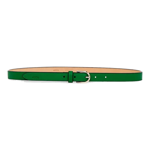 Women's ECCO® Leather Formal Plain Adjustable Belt - Green - Front