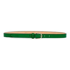 Women's ECCO® Leather Formal Plain Adjustable Belt - Green - Front