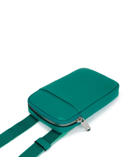 Skórzana torebka na telefon ECCO® - Zielony - D1