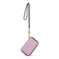 Skórzany duży portfel na telefon ECCO® Grooved - Różowy - Main