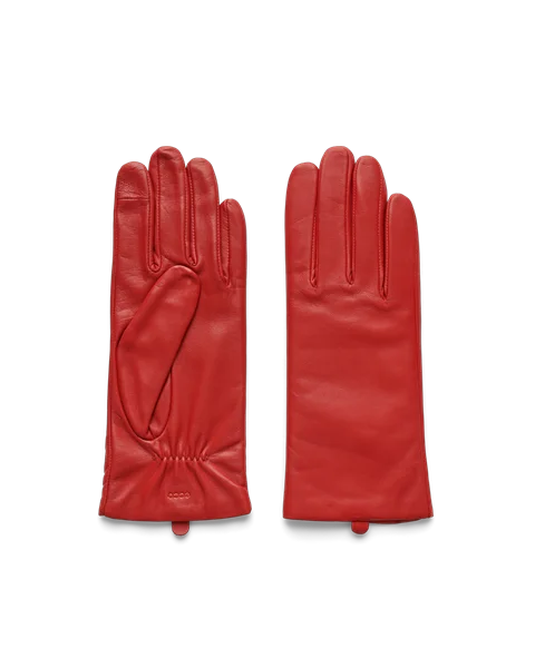 Naisten ECCO® Gloves nahkahansikkaat - Punainen - M