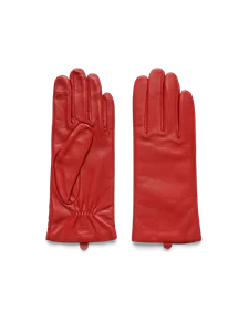 Naisten ECCO® Gloves nahkahansikkaat - Punainen - M