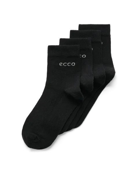 ECCO® Play Unisex Langlebige halbhohe Socken (2er-Pack) - Schwarz - M