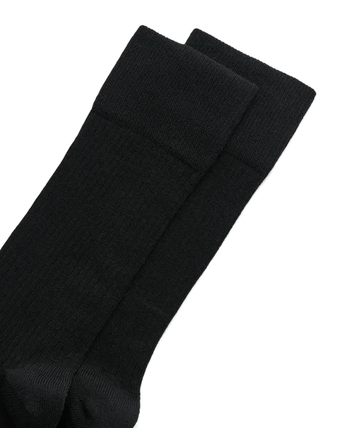 Men's ECCO® Classic Ribbed Mid-Cut Socks - Black - D1