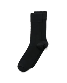 ECCO® Classic Heren geribbelde mid-cut sokken - Zwart - M