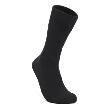 Men's ECCO® Classic Ribbed Mid-Cut Socks - Black - Main